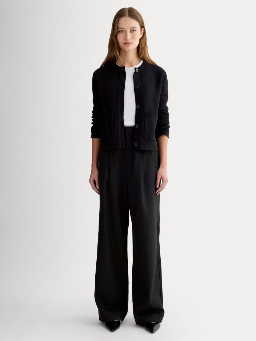 THE DRAPER PLEATED PANT IN BUTTERSMOOTH (size 16, Everlane)